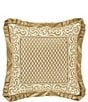 Color:Gold - Image 1 - Lazlo Tear-Drop Diamond Pattern Embellished Flanged Square Pillow