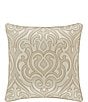 J. Queen New York Lazlo Woven Damask Reversible Square Pillow, Color:Ivory - Image 1