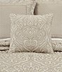 J. Queen New York Lazlo Woven Damask Reversible Square Pillow, Color:Ivory - Image 3