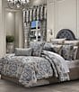 J. Queen New York Legend Grand-Scale Woven Medallion Print Reversible Square Pillow, Color:Powder Blue - Image 4