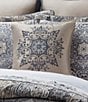 Color:Powder Blue - Image 3 - Legend Stunning Medallion Embroidered Reversible Square Pillow