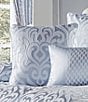 J. Queen New York Liana Damask Square Pillow, Color:Powder Blue - Image 2
