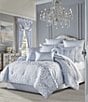 J. Queen New York Liana Damask Square Pillow, Color:Powder Blue - Image 3