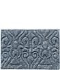 Color:Steel Blue - Image 1 - Lombardi Damask Textured Bath Rug