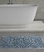 Color:Steel Blue - Image 2 - Lombardi Damask Textured Bath Rug
