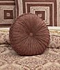 J. Queen New York Lupita Button-Tufted Round Pillow, Color:Terracotta - Image 2
