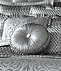 Color:Silver - Image 5 - Luxembourg Silver Tufted Round Pillow