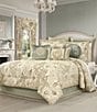 J. Queen New York Meredith Woven Damask Reversible Square Decorative Pillow, Color:Light Green - Image 4