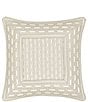 J. Queen New York Metropolitan Woven Geometric Design Reversible Square Pillow, Color:Ivory - Image 1