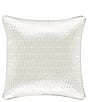 J. Queen New York Metropolitan Woven Geometric Design Reversible Square Pillow, Color:Ivory - Image 2