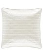 J. Queen New York Metropolitan Woven Geometric Framed Pattern Reversible Euro Sham, Color:Ivory - Image 2