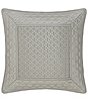 J. Queen New York Metropolitan Woven Geometric Framed Pattern Reversible Euro Sham, Color:Cloud - Image 1