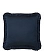 J. Queen New York Monte Carlo Lace Scroll Border Embellished Square Pillow, Color:Navy - Image 2