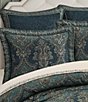 J. Queen New York Nancy Woven Chenille Damask Oversized Comforter Set, Color:Teal - Image 2