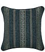 J. Queen New York Nancy Woven Damask Reversible Square Decorative Pillow, Color:Teal - Image 2