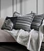 J. Queen New York Parallel Abstract Wave Embroidered Pattern Decorative Square Pillow, Color:Black - Image 3