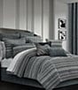 J. Queen New York Parallel Abstract Wave Embroidered Pattern Decorative Square Pillow, Color:Black - Image 4