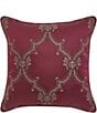 J. Queen New York Phyllis Embroidery Medallion Square Reversible Embellished Decorative Pillow - Image 1