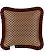 J. Queen New York Renzo Tear-Drop Diamond Embellished Reversible Square Pillow, Color:Crimson - Image 2