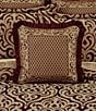 J. Queen New York Renzo Tear-Drop Diamond Embellished Reversible Square Pillow, Color:Crimson - Image 3