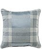J. Queen New York Rocco 20#double; Decorative Woven Chenille Plaid Square Pillow - Image 1