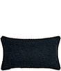 Color:Pewter - Image 2 - Savoy Reversible Woven Chenille Foulard Boudoir Pillow