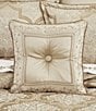 Color:Champagne - Image 3 - Sezanne Tufted-Button Framed Reversible Square Pillow
