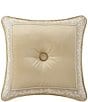 J. Queen New York Sondra Button-Tufted Framed Reversible 18#double; Square Decorative Pillow, Color:Gold - Image 1