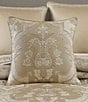J. Queen New York Sondra Woven Damask Reversible Square Decorative Pillow, Color:Gold - Image 3