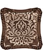 Color:Copper - Image 1 - Surano Damask Flanged Embellished Square Pillow