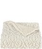 J. Queen New York Teigen Collection Medallion Patterned Reversible Throw Blanket, Color:Winter White - Image 1