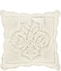 Color:Winter White - Image 1 - Teigen Collection Medallion Print Quilted Reversible Square Pillow