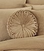 Color:Gold - Image 2 - Townsend Button-Tufted Pleated Round Pillow