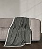 Color:Charcoal - Image 1 - Townsend Plush Velvet and Sherpa Fabric Reversible Throw