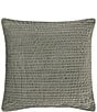 J. Queen New York Townsend Straight Pleated Square Decorative Pillow Cover, Color:Charcoal - Image 1
