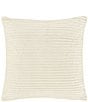 J. Queen New York Townsend Straight Pleated Square Decorative Pillow Cover, Color:Ivory - Image 1