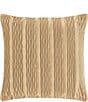 Color:Gold - Image 1 - Townsend Wave Textured Square Decorative Pillow Cover
