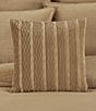Color:Gold - Image 2 - Townsend Wave Textured Square Decorative Pillow Cover
