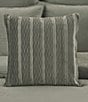 Color:Charcoal - Image 2 - Townsend Wave Textured Square Decorative Pillow Cover
