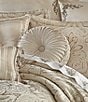 J. Queen New York Trinity Tufted Round Pillow, Color:Champagne - Image 2