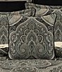 J. Queen New York Vincenzo Woven Damask 20-inch Reversible Square Pillow, Color:Glacier - Image 3