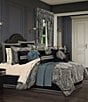 J. Queen New York Vincenzo Woven Damask 20-inch Reversible Square Pillow, Color:Glacier - Image 4