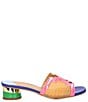Color:Pink/Orange/Blue - Image 2 - Amorra Rainbow Patent Mesh Slide Sandals