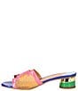 Color:Pink/Orange/Blue - Image 4 - Amorra Rainbow Patent Mesh Slide Sandals