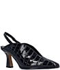 J. Renee Brisani Crocodile Embossed Slingback Pumps - Image 1