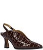 J. Renee Brisani Crocodile Embossed Slingback Pumps - Image 1