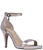 Color:Taupe Metallic - Image 1 - Bryn Metallic Leather Ankle Strap Dress Sandals
