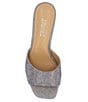 Color:Pewter Glitter - Image 6 - Coralie Glitter Fabric Rhinestone Wedge Slide Sandals
