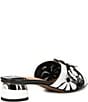Color:Black/White Patent - Image 2 - Davina Patent Leather Floral Slide Sandals