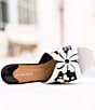 Color:Black/White Patent - Image 6 - Davina Patent Leather Floral Slide Sandals